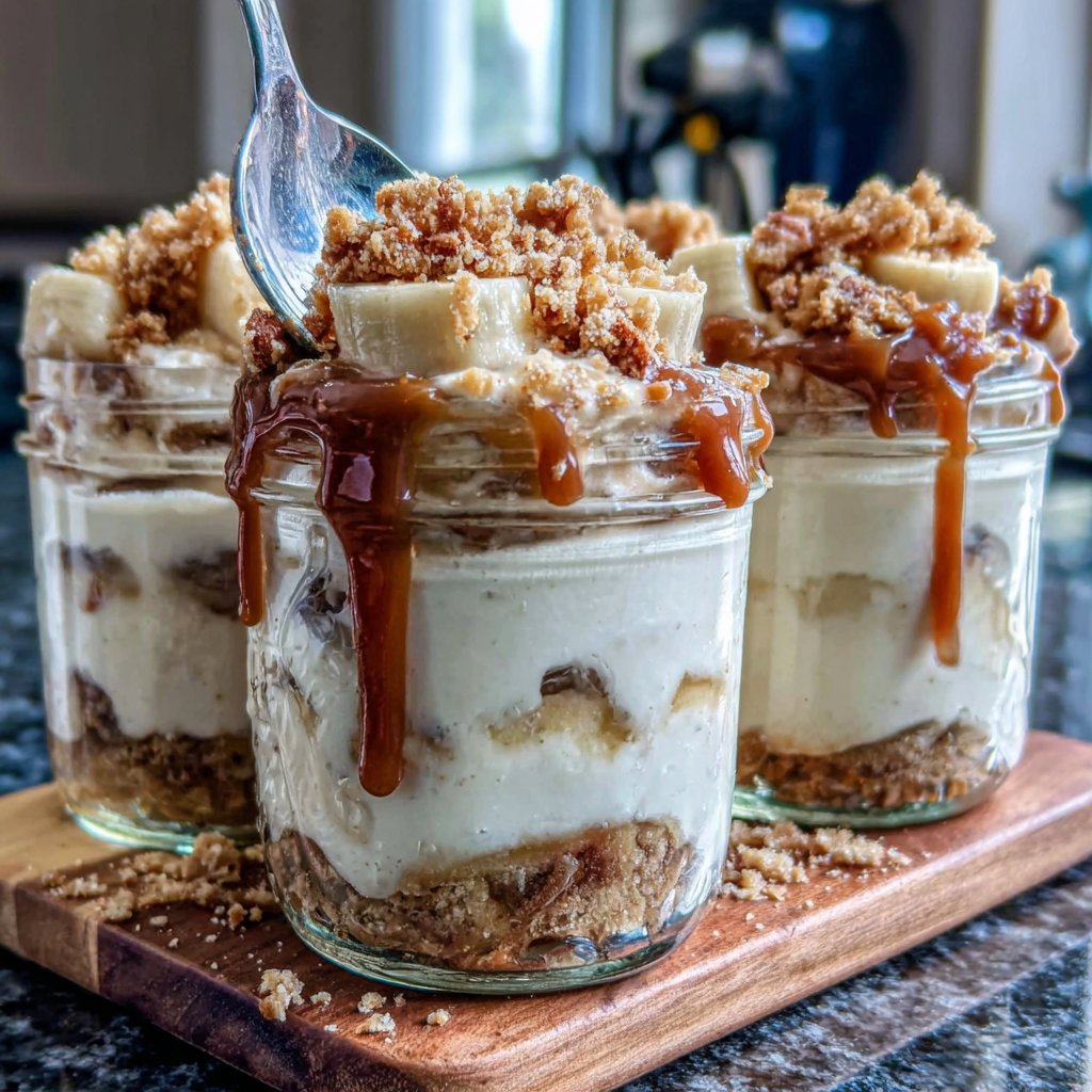 Spiced Rum Banana Pudding Jars