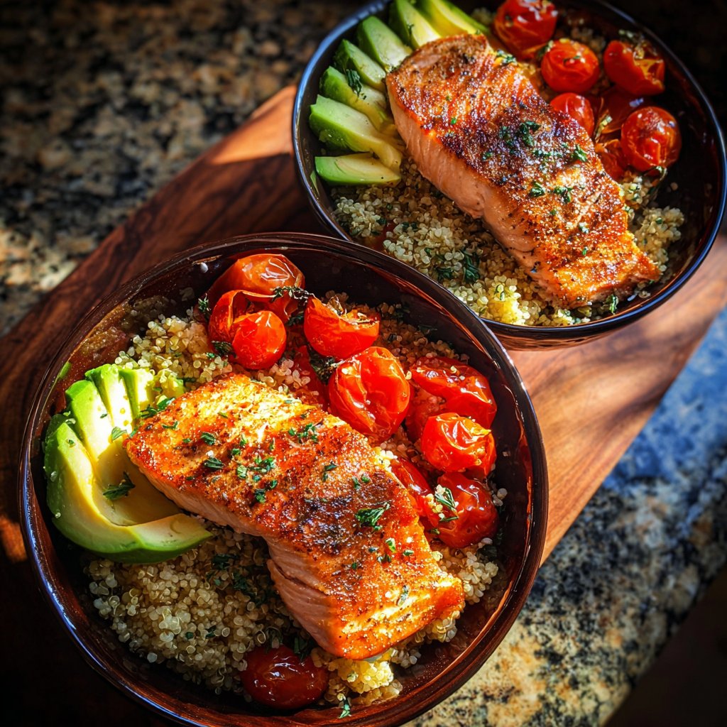 Savory Salmon Quinoa Bowls