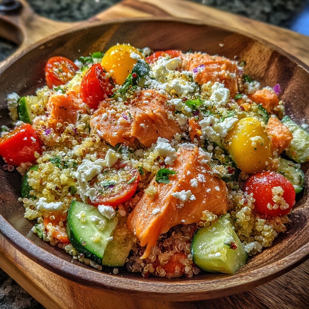 Mediterranean Quinoa Salmon Salad