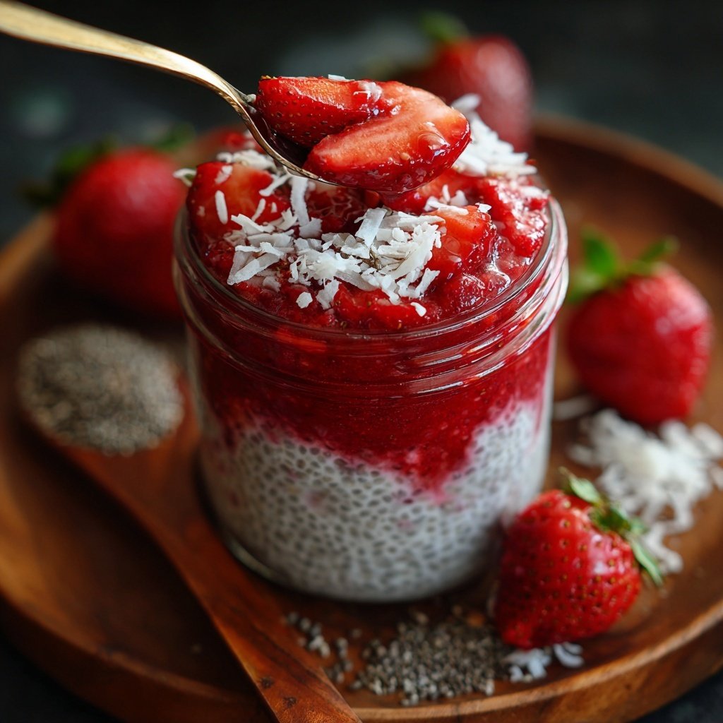 Strawberry Coconut Chia Pudding