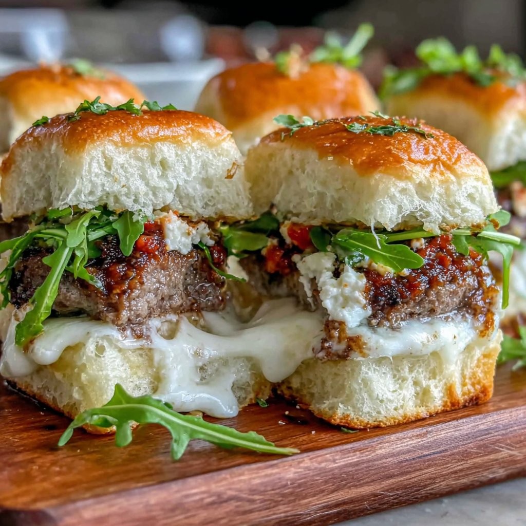 Spicy Feta Hamburger Sliders