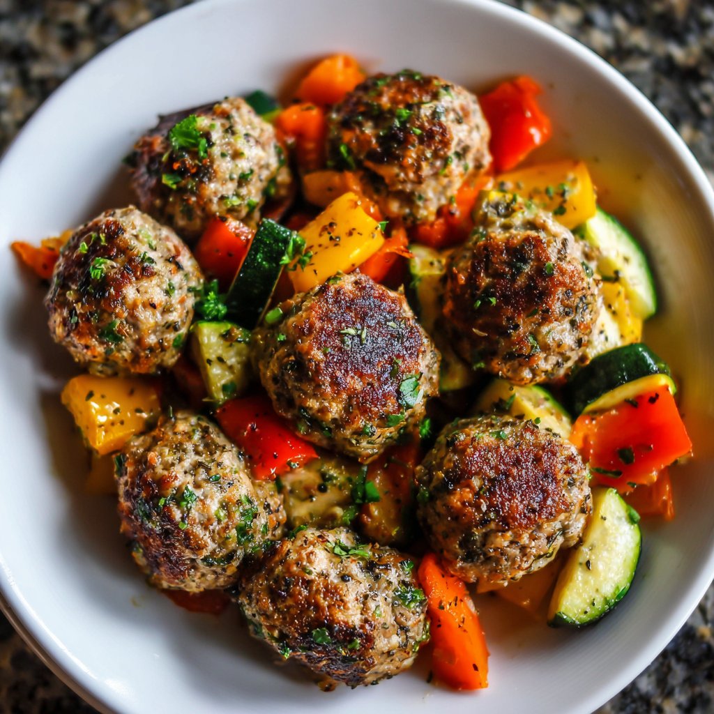 Turkey Meatballs with Roasted Veggies